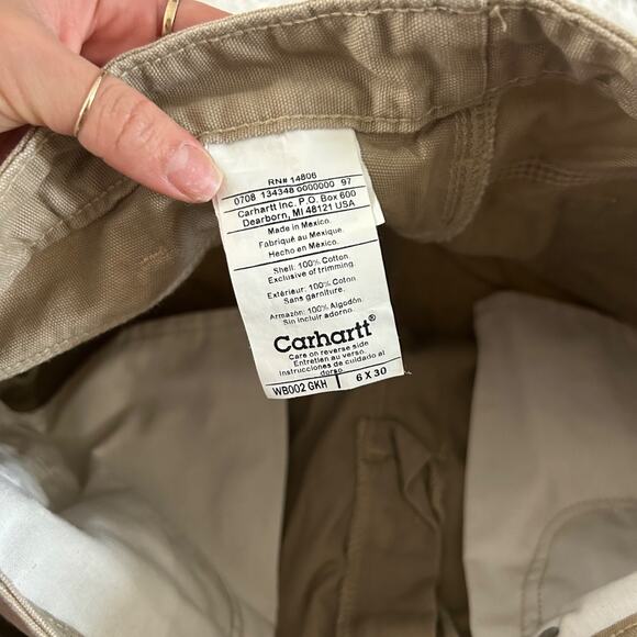 Carhartt Women's Biege Canvas Work Pants Size 6 30in Grunge Core 100% Cotton - Picture 6 of 7